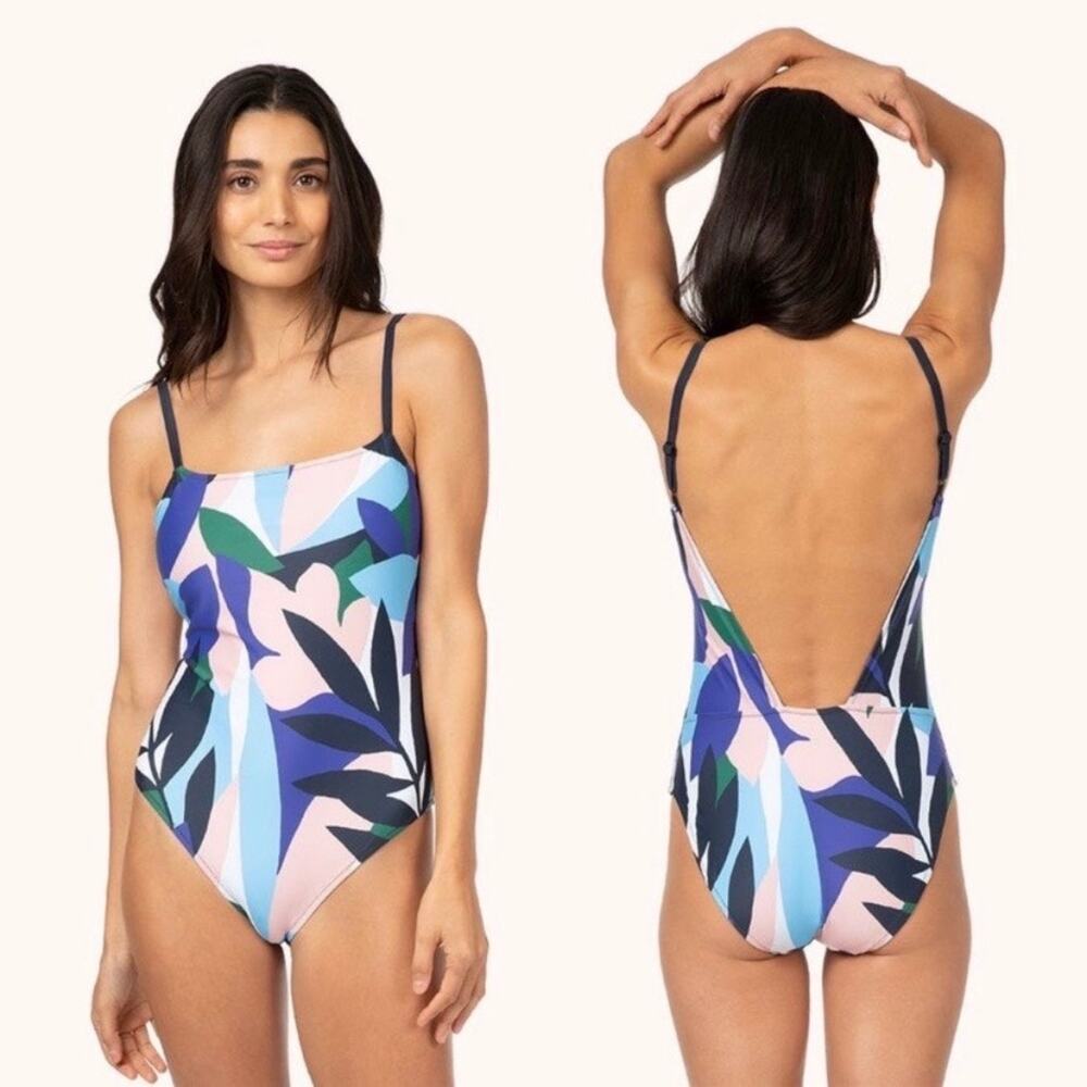 Lively The Straight Up One Piece Print Retro Floral Bathing Suit Swim S